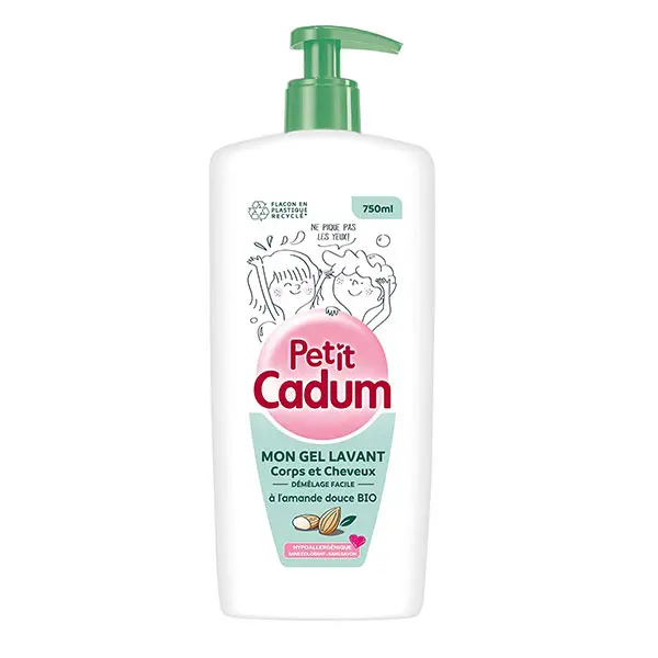 Gel lavant corps et cheveux à l’amande douce - Flacon familial - 750 ml