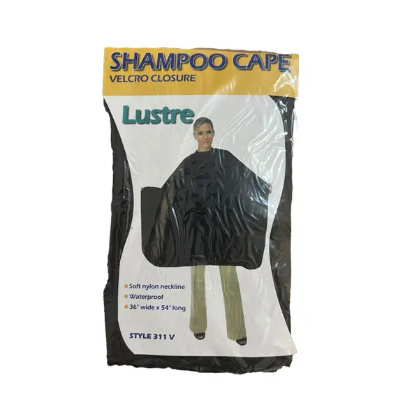Cape de Shampoing Professionnelle Lustre avec Fermeture Velcro – Style 311 V - Noir