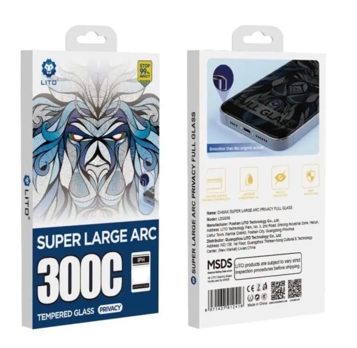 Film Glass Fumé Lito Pour iPhone 14 Plus Anti Espion Antichoc PRIVACY