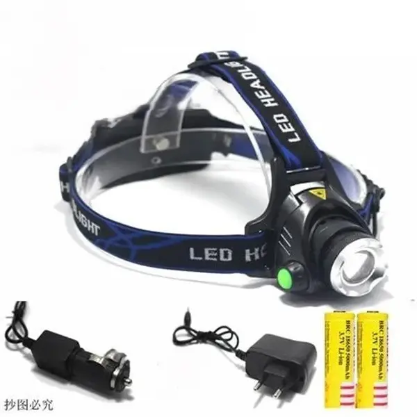 Torche Lampe Frontale LED Haute Puissance 3w Noir - Rechargeable
