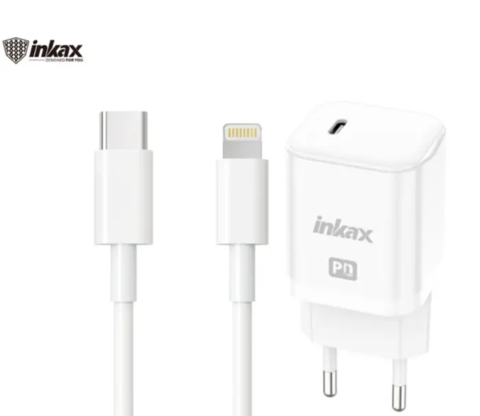 INKAX Chargeur Rapide PD 20W & Câble C Vers Lightning