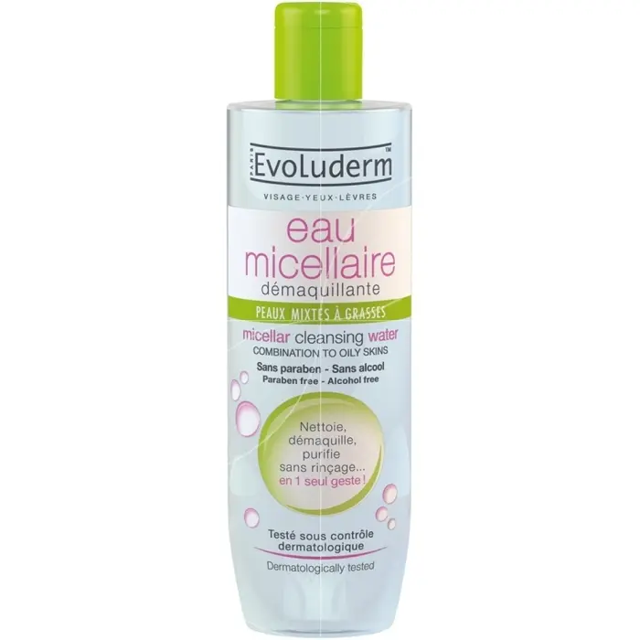 Evoluderm Eau Micellaire Démaquillante Peaux Mixtes à Grasses 500 ml