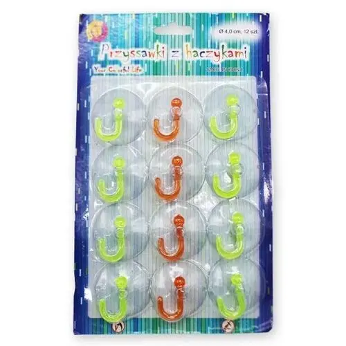 12 Crochets en Plastique avec Ventouses 4cm