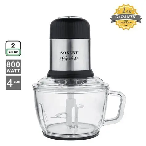 Hachoir électrique avec bol en verre 800 w - 2 L