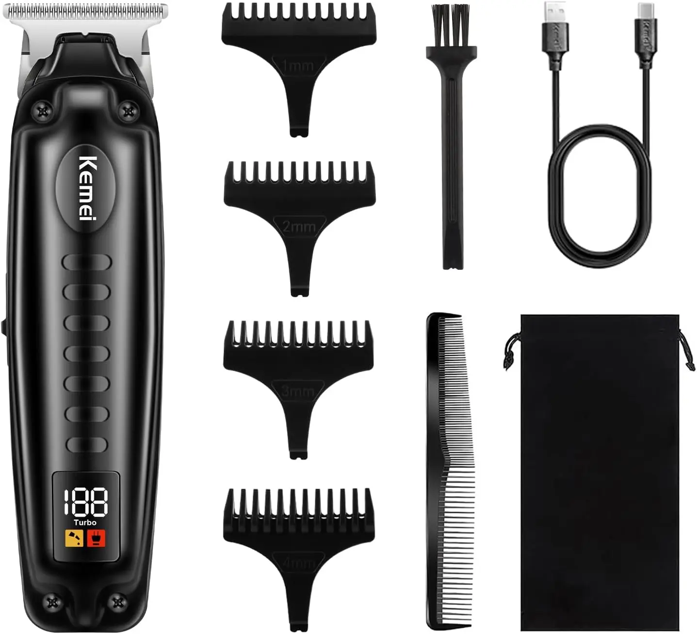 KEMEI Tondeuse à cheveux et Barbe professionnelle Turbo pour homme – KM1578