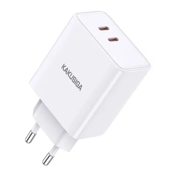 KAKUSIGA Chargeur Rapide 40W PD & QC Double Port Type C Blanc