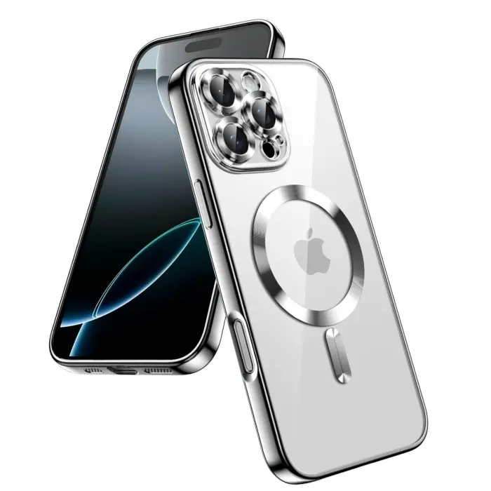 Coque Pour IPhone 16 Pro Max Magnétique MagSafe Antichoc Bord Gris