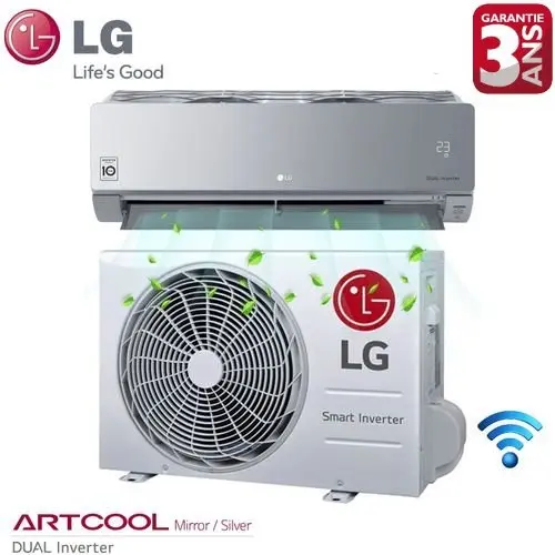 LG Climatiseur-ARTCOOL-MIRROR-Réversible 12000BTU-WiFi-Chaud/Froid-Garantie 3ans