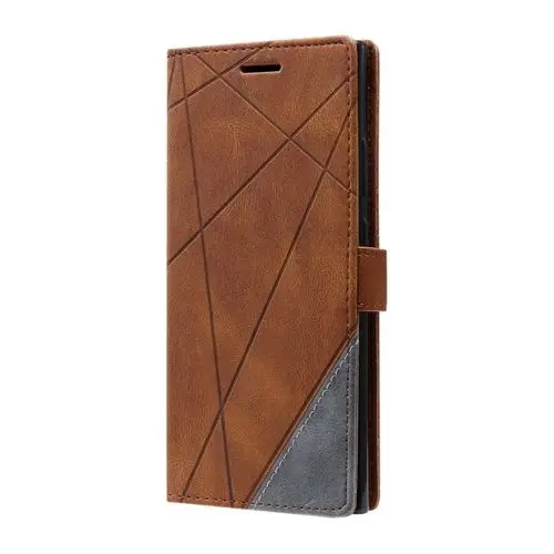 Etui Portefeuille pour Samsung Galaxy S10 Plus avec Rabat Magnétique Marron