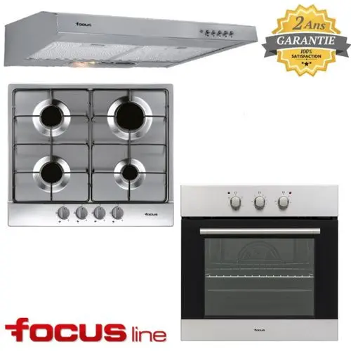 Pack Encastrable Four F.525X & Hotte Casquette F.602X & Plaque à Gaz F401X