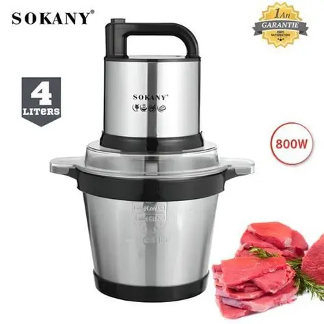 Sokany Hachoir Professionnelle Avec Bol En Inox - 800 W - 4Litre -