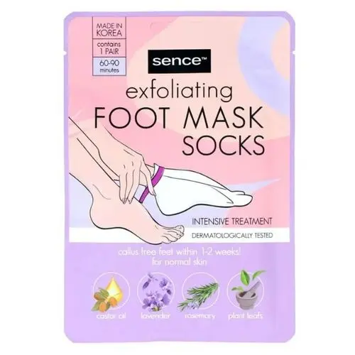 SENCE 2 Masques Chaussettes Exfoliantes pour les Deux Pieds 40g