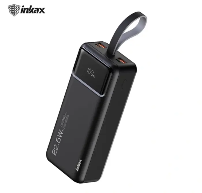 Inkax Power Bank 30000mAh 22.5W avec Afficheur LED