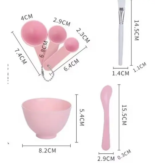 Ensemble d'Outils pour Masque Facial : Bols & Brosse & Cuillère à Mesurer