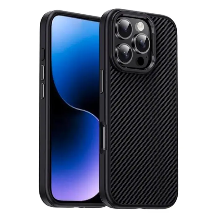 Coque Pour iPhone 16 Pro Max Texture Fibre de Carbone