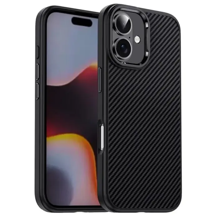 Coque Pour iPhone 16 Texture Fibre de Carbone