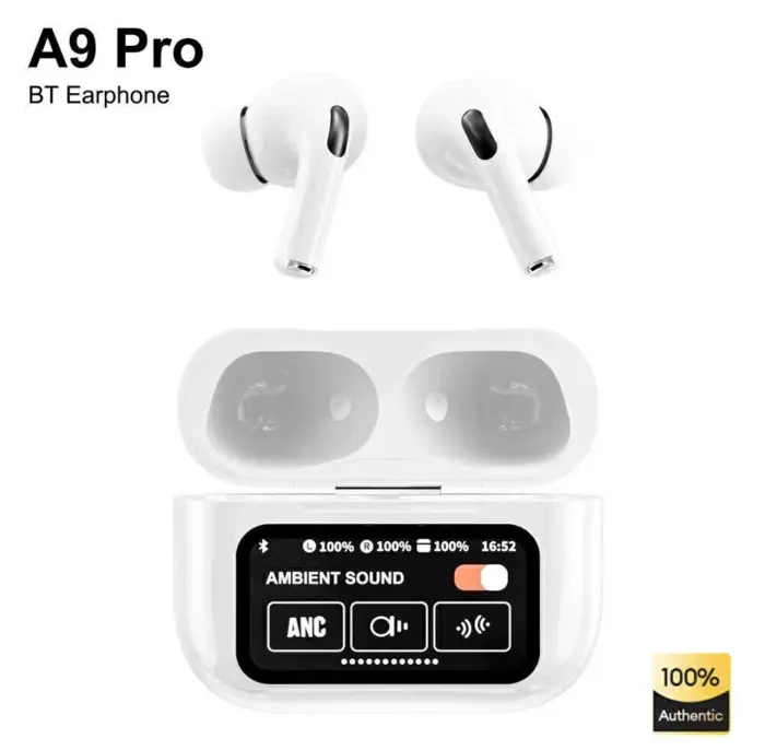 Ecouteurs Sans Fil A9 Pro avec Ecran Tactile Multifonction Blanc