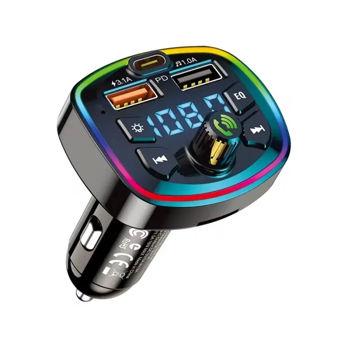 Transmetteur FM Sans Fil & Chargeur Rapide 18W Type C&USB