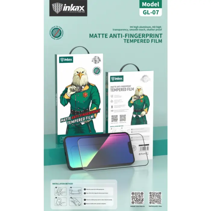inkax Film Glass pour iPhone 13 Matte Anti Fingerprint 9H Transparent HD