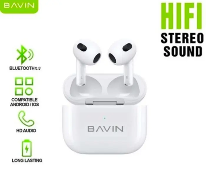 Bavin Ecouteurs Sans Fil Bluetooth V5.3 Blanc