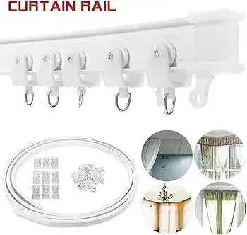 Rail rideau flexible et pliable à fixation plafond - 4m