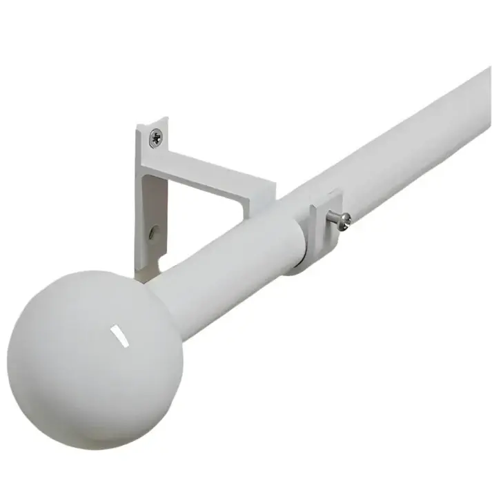 Tringle à rideau avec embouts sphérique Blanc - Mhirsi