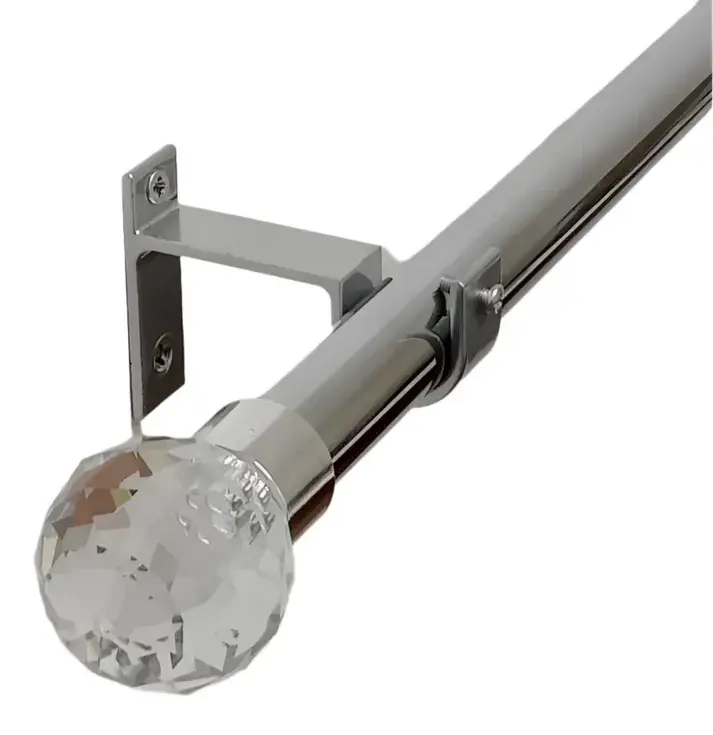 Tringle à rideau avec embouts cristal Argent - Mhirsi