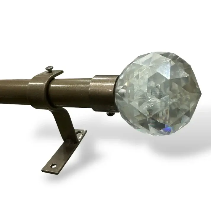 Tringle à rideau avec embouts cristal Bronze - Mhirsi