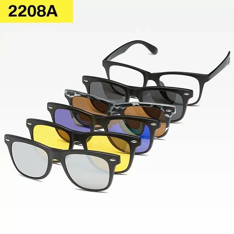 Lunettes 6 En 1 Monture et 5 Appliques Polarisées Réf 2208A