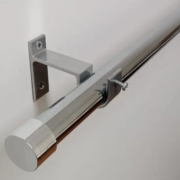 Tringle à rideau avec embouts cylindriques chromé - Mhirsi