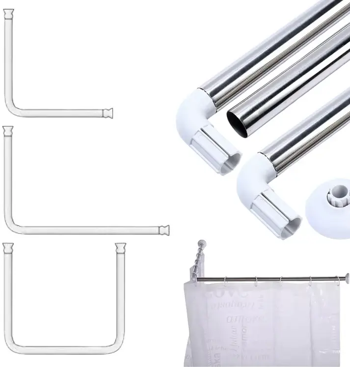 Support barre de douche extensible