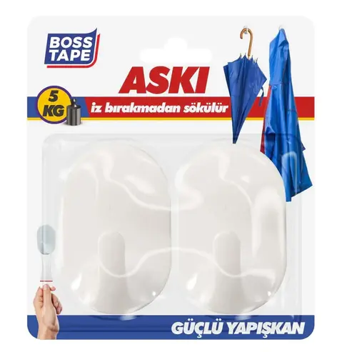 rochet Mural auto adhésif Blanc sans percer de trous (2pcs) 45mmx65mm