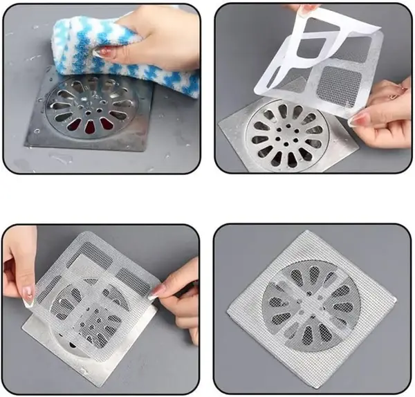 Pack 10 Filtre attrape-cheveux autocollants 11cmx11cm