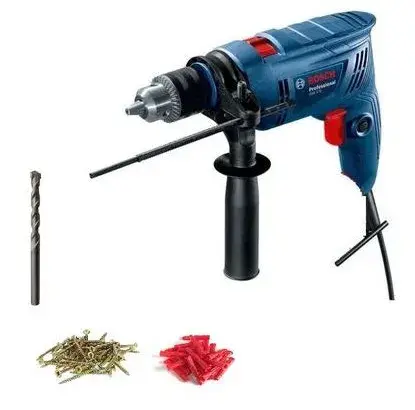 Perceuse à percussion - Professionnel - 570 W + Meche + Vis + Cheville