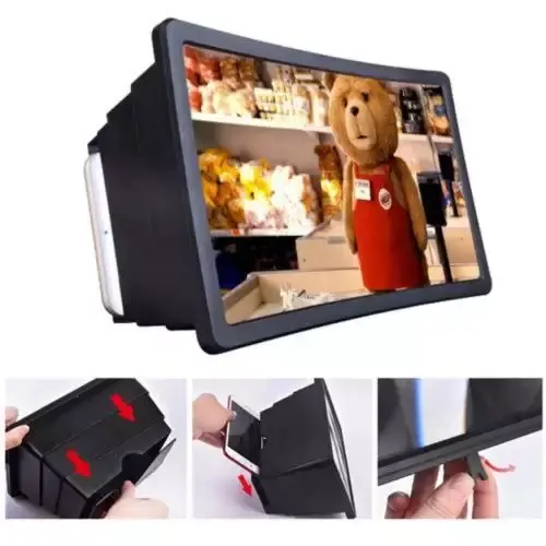 Écran de téléphone portable élargi 3D, lunettes de réalité virtuelle - Noir