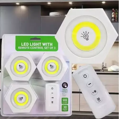 Lot de 3 Spots Led Sans Fil avec Télécommande