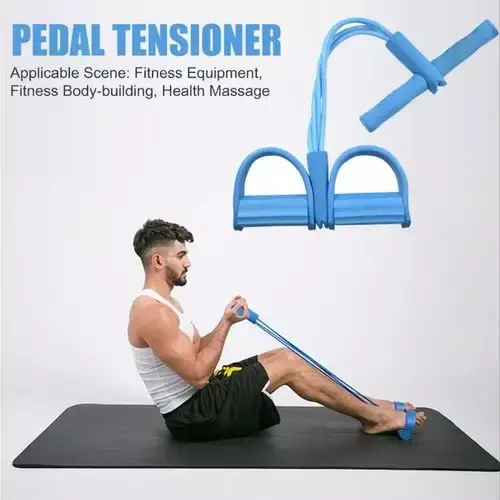 Bandes élastique d'entrainement Multifonctionnelle Avec 4 Cordes de Pédale - Bleu