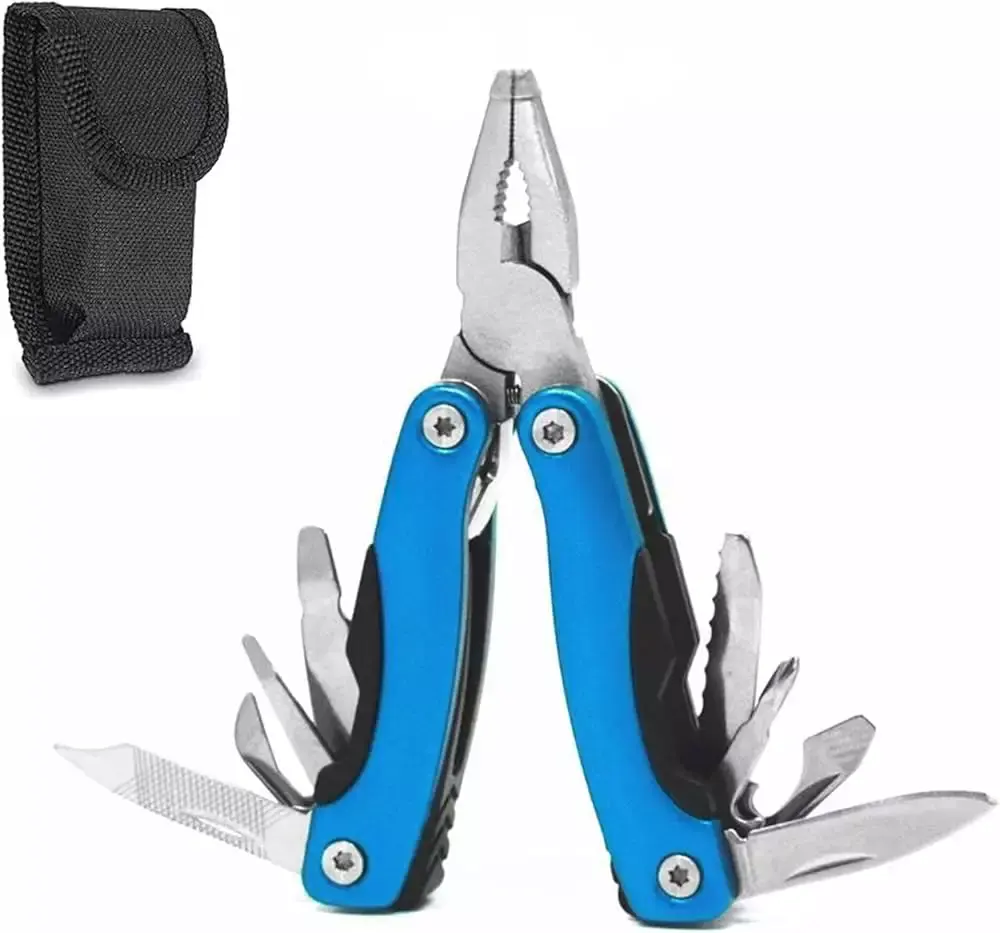 Pince multifonctions 12 en 1 - Inoxydable - En étui - bleu