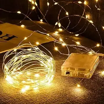 Guirlande de 2.3m équipée de 20 led blanches sur piles