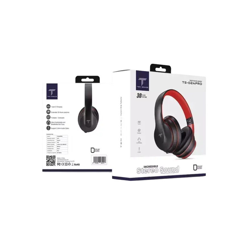 CASQUE SANS FIL BLUETOOTH DEEP BASS 30 H PLAY NOIR/ROUGE