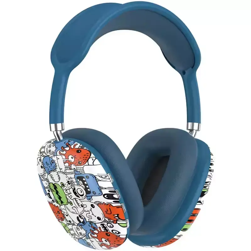 Casque sans fil P9 bleutooth - GRAFFITI - BLEU
