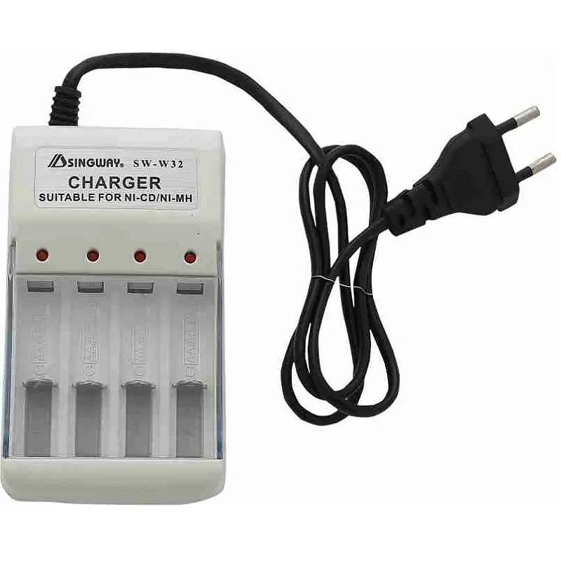 Chargeur De Piles Rechargeables AA/AAA NI-MH/NI-CD 4 Pièces