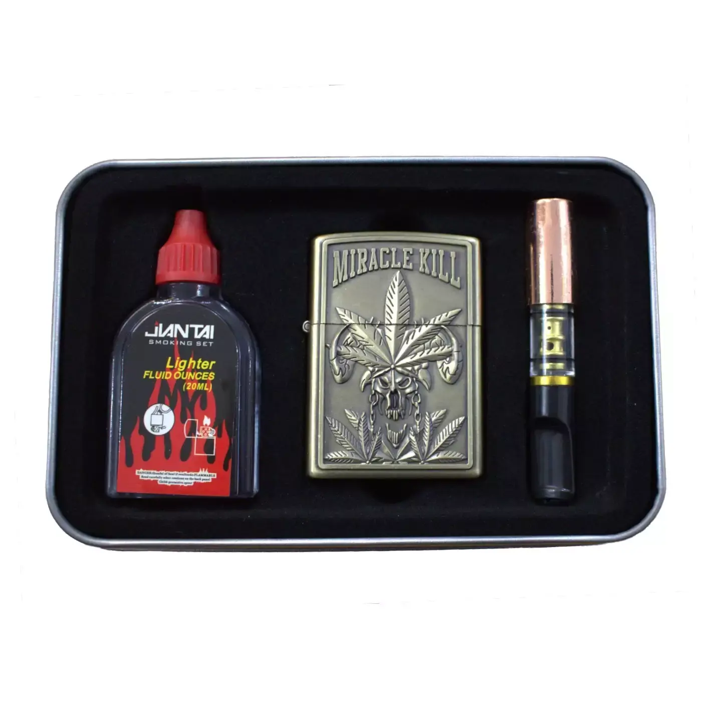 Coffret Briquet De Luxe Métallique motif Miracle Kill
