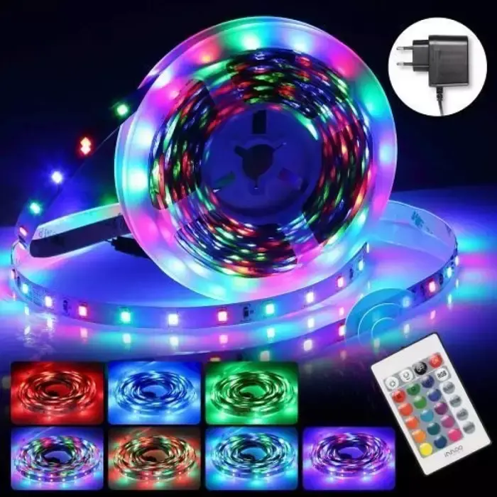 Kit Ruban LED RGB - 16 couleurs - 4 modes - 5m