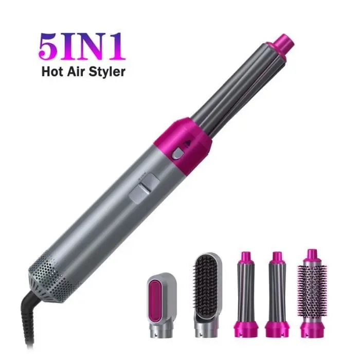 Sèche-cheveux électrique 5 en 1, brosse, peigne chaud, lisseur, outil de coiffage, bigoudi, fer à friser
