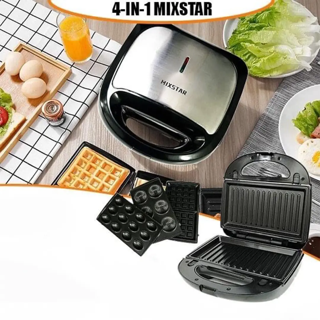 Mini gaufrier électrique portable 4 en 1, machine à beignets, machine à sandwichs | Nextdeal Tunisie
