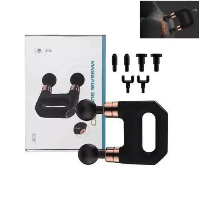 Pistolet de Massage Électrique Professionnel - Rechargeable - Thérapie Efficace – 7 Vitesse - 4 Tête