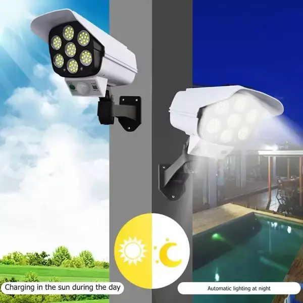Projecteur LED - Caméra factice à lampe solaire JLP 2177 66 SMD