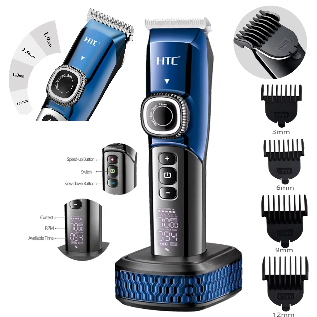 Tondeuse à cheveux électrique Rechargeable et réglable HTC AT-788