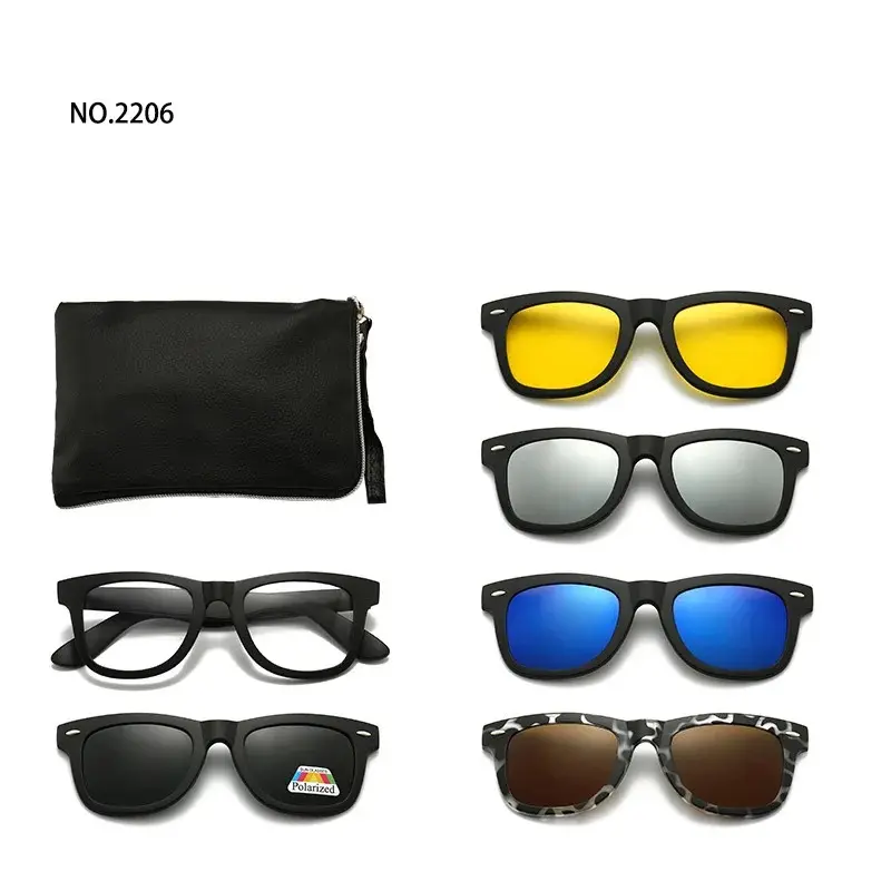 Lunettes 6 En 1 – Monture et 5 Appliques Polarisées Réf 2206A